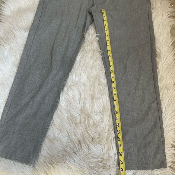 Zara Men's Basic Flat Front Slim Fit Straight Trousers Dress Pants Gray Size 34 - Picture 12 of 12